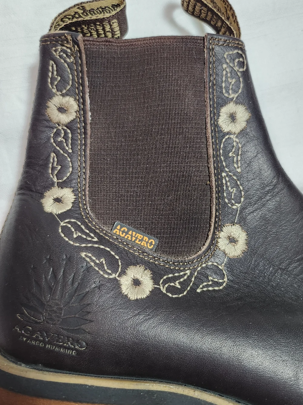 El Agavero Leather Floral Embroidered Boots 7